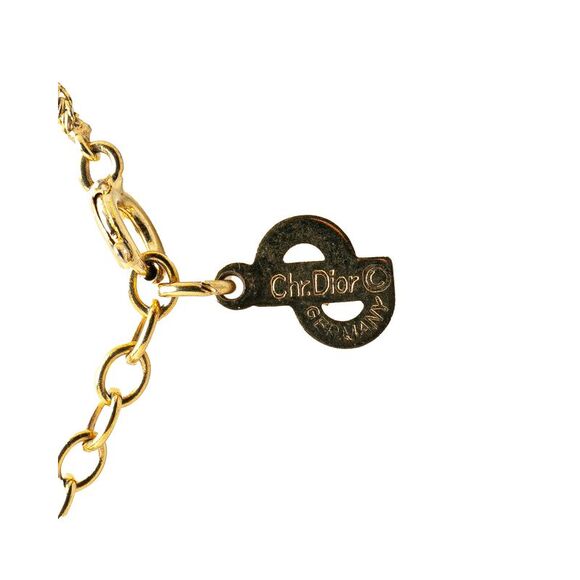 Pre Loved Dior CD Necklace Goldtone Metal Pendant Women Costume Jewelry - Picture 3 of 4